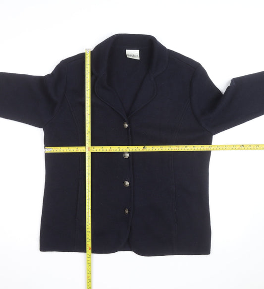 Eastex Women's Blue Collared Button Knit Cardigan Size 14