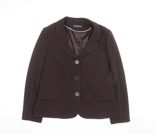 Additional front view of Alex & Co Women Brown, size 10, Classic Lined Single-Breasted Blazer