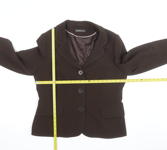 Alex & Co Women Brown Size 10 Classic Lined Single-Breasted Blazer