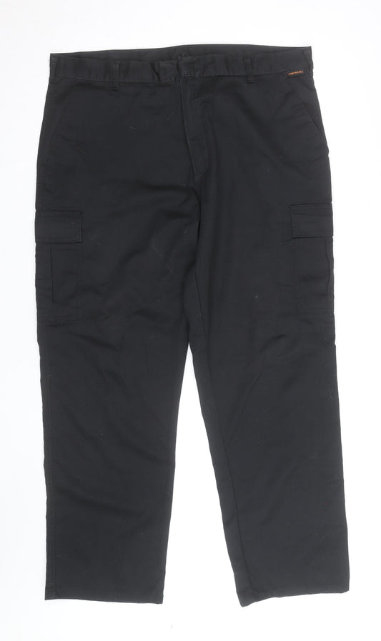 Portwest Men's Black Cargo Trousers Size 40 Regular Fit Workwear