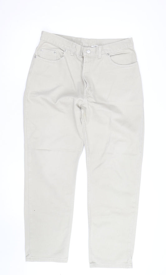 Faded Glory Men's Beige Straight Fit Jeans Size 38 x 32 Cotton Denim