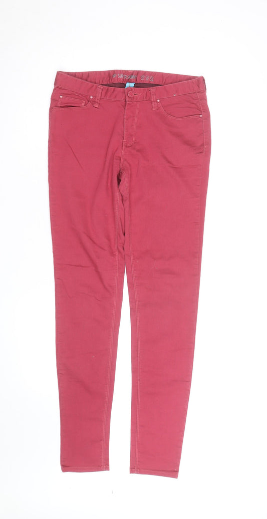 Additional front view of Denim Co. Women Red Super Skinny Jegging Cotton Blend, size 10