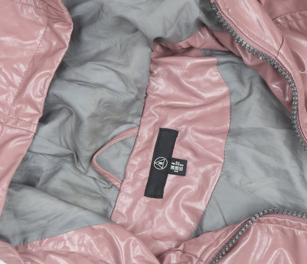 Additional view of Missguided Women’s Pink Hooded Windbreaker Jacket, size UK 4