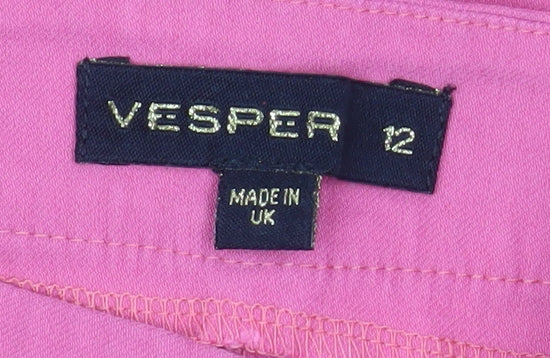 Vesper Women's Pink Wide-Leg Stretch Trousers Size 12