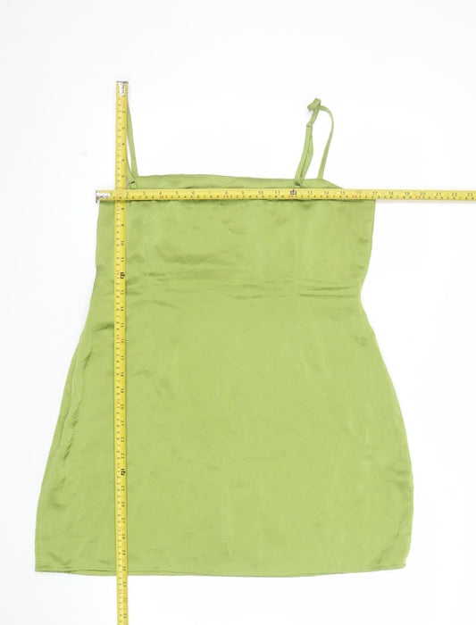 Nasty Gal Women's Green Size 14 Slip Dress Satin Look Sleeveless Party