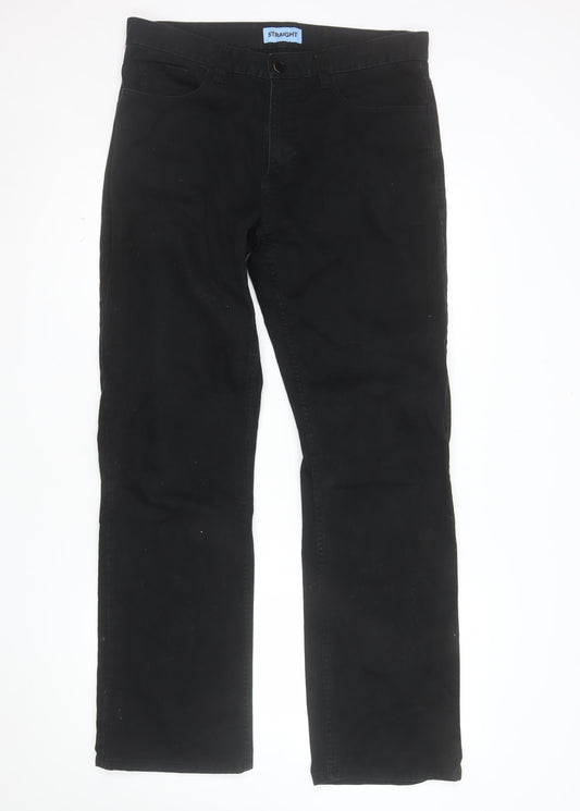 George Men's Black Straight Fit Jeans 34W 33L Denim Classic