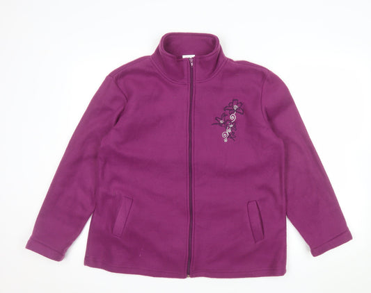 Additional front view of Anne de Lançay Women's Purple Fleece Full Zip Jacket M