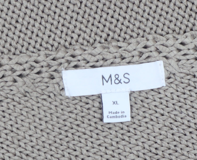 Marks and Spencer Women’s Beige Asymmetrical Knit Pullover Jumper XL