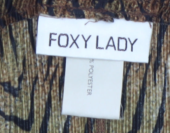 Foxy Lady Women's Brown Animal Print Midi Pencil Skirt Size 18