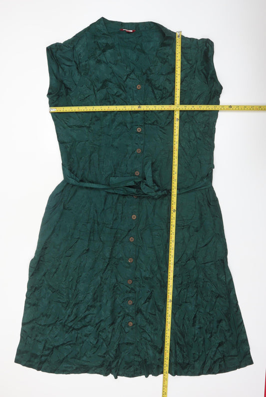 Joe Browns Womens Green Sleeveless Button Shirt Dress Size 18