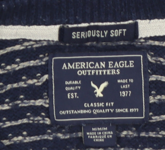 American Eagle Outfitters Men's Blue M Classic Knit Jumper