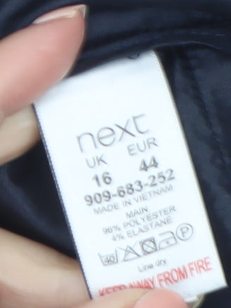 Next Women Blue Wide-Leg Pleated Dress Trousers Size 16