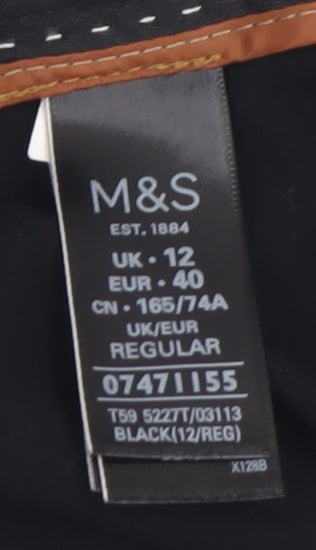 Marks and Spencer Women's Black Size 12 Regular Dress Pants Trousers