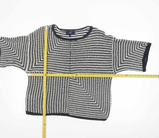 Next Women Black White Striped Acrylic Jumper Size 12