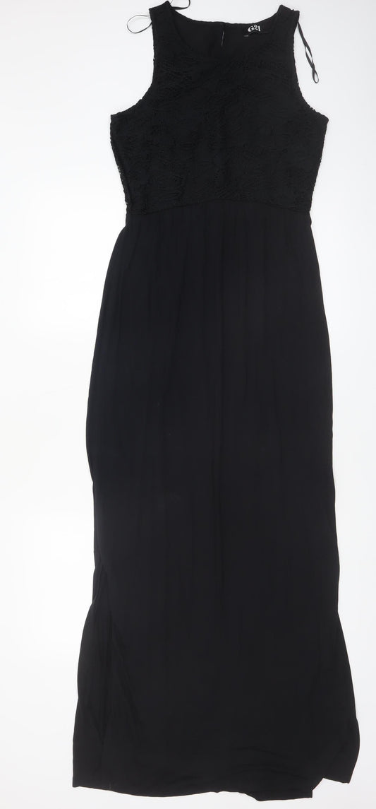 George Women’s Black Sleeveless Maxi Lace Long Dress Size 10
