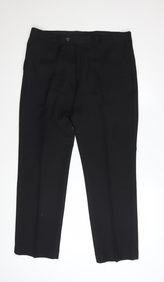 F&F Men’s Black Tailoring Dress Pants Regular Fit 35W 31L