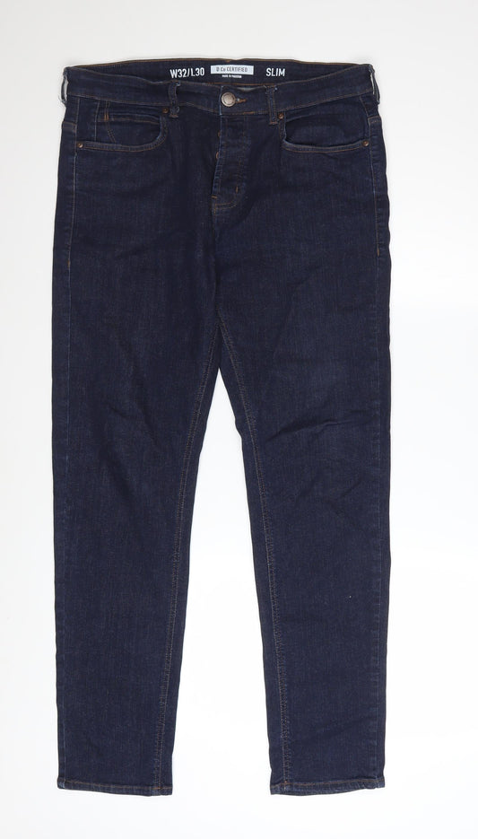 D.Co Certified Mens Blue Slim Fit Jeans W32 L30 Denim