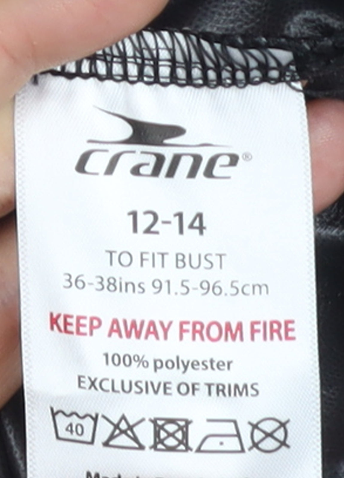 Crane Womens Black 12-14 Windbreaker Jacket with Reflective Trim