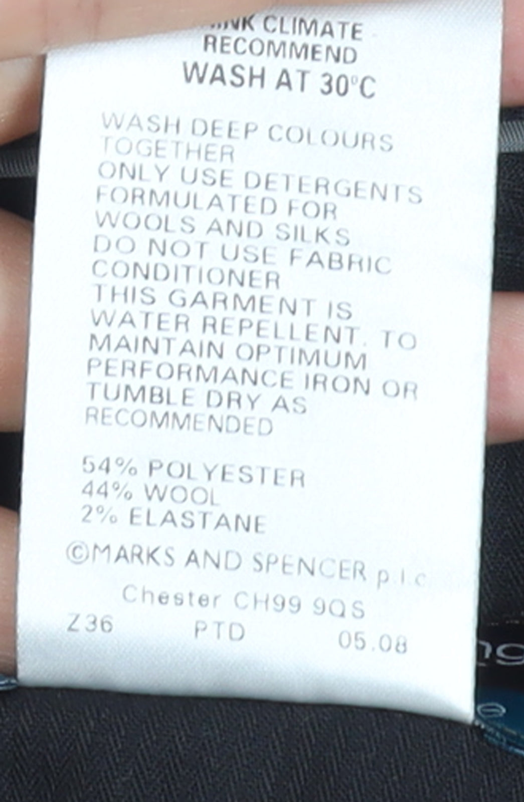 Marks and Spencer Men's Black 40W 31L Wool Blend Dress Pants