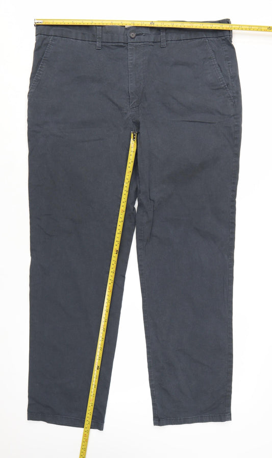 Marks and Spencer Men’s Blue Chino Trousers 40x31 Regular Fit