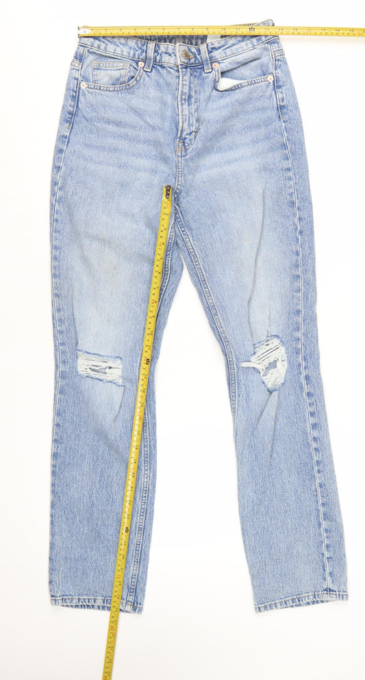 H&M Women’s Blue Vintage Straight High Waist Jeans Size 10