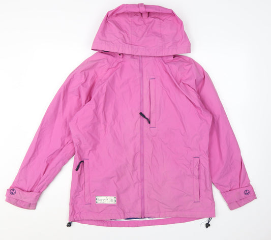 Lazy Jacks Women's Pink Hooded Rain Coat Jacket Size S