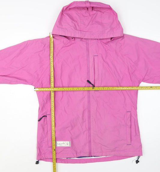 Lazy Jacks Women's Pink Hooded Rain Coat Jacket Size S