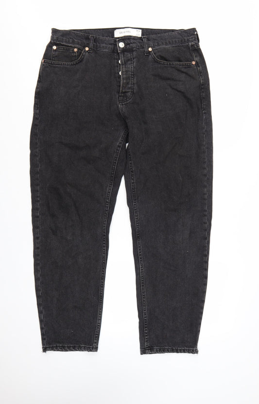 Topman Men's Black Original Tapered Jeans W34 L32 Denim