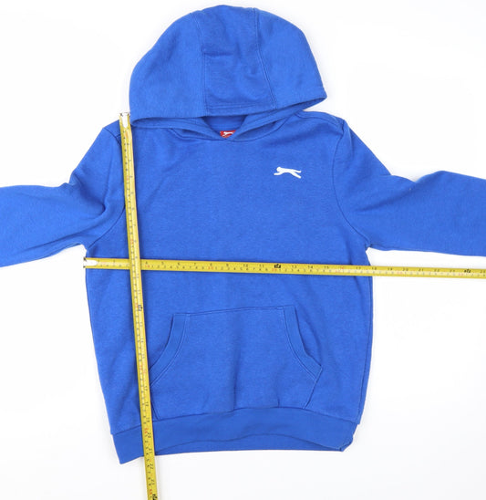 Slazenger Boys Blue Pullover Hoodie 11-12 Years Polyester Cotton Blend
