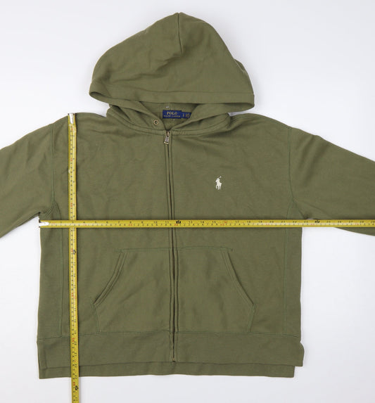 Polo Ralph Lauren Women’s Green Full Zip Hoodie Size L Cotton Blend