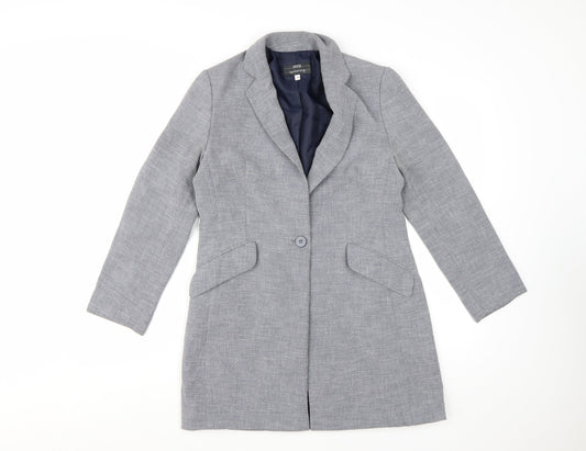 Marks and Spencer Women Grey Petite Single-Breasted Blazer Size 10