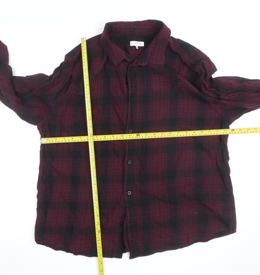 Red Herring Men's Red Black Plaid Flannel Shirt 2XL Regular Fit