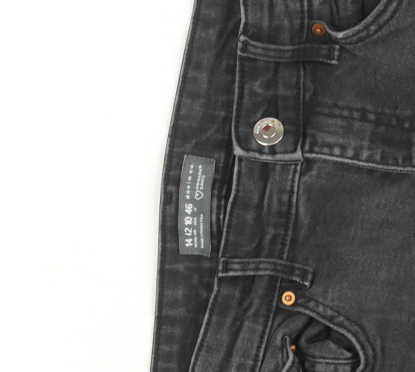 Primark Women’s Black Flared Denim Jeans Size 14 Regular Stretch Fit