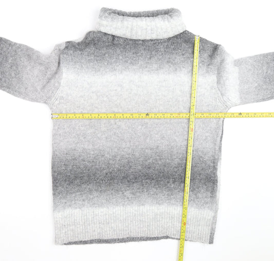 Marks and Spencer Men's Grey Roll Neck Chunky Knit Jumper Medium