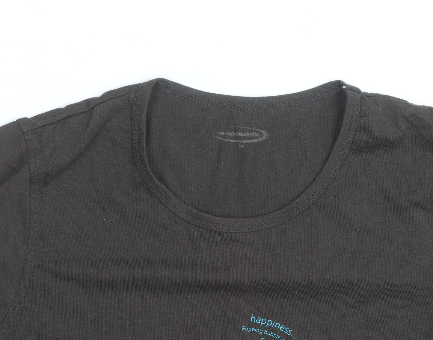 Mountainlife Women Brown Cotton Stretch Graphic T-Shirt Size 14