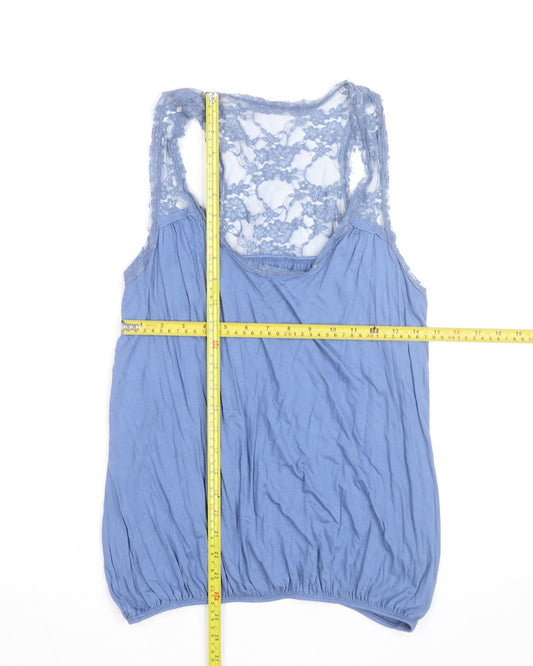 New Look Women Blue Lace Back Camisole Tank Top Size 12