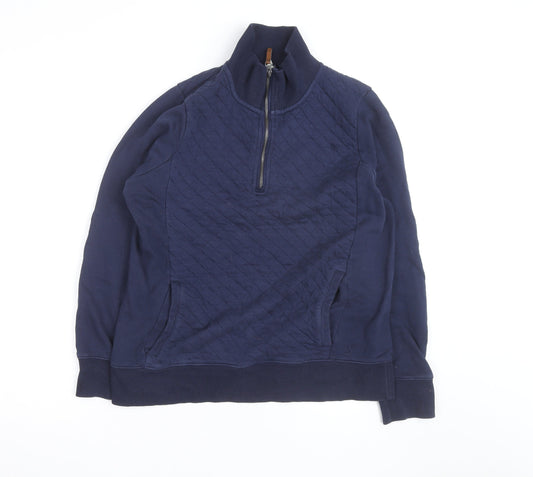 Joules Women's Blue Quilted Half Zip Casual Jacket UK 14
