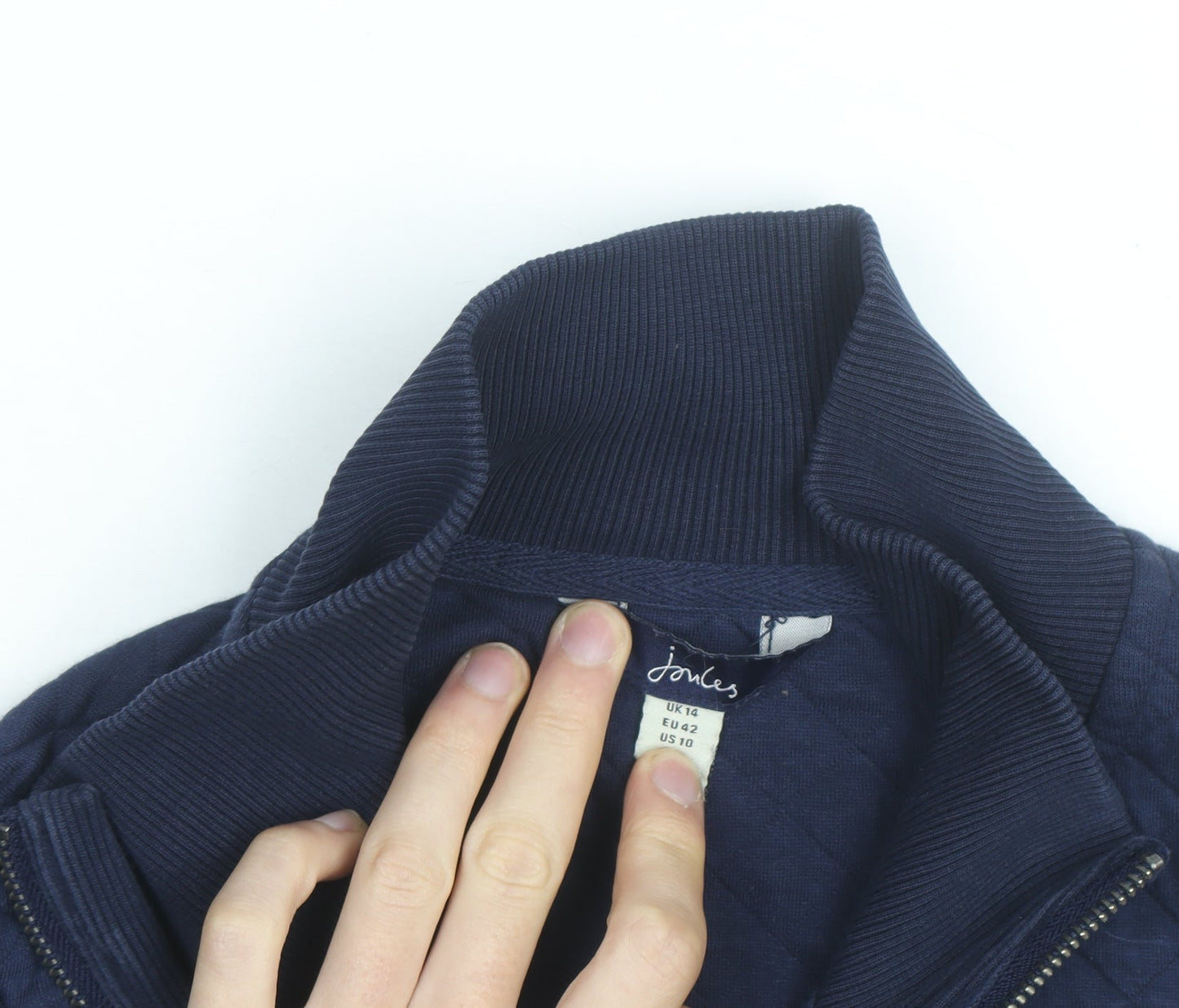 Joules Women's Blue Quilted Half Zip Casual Jacket UK 14