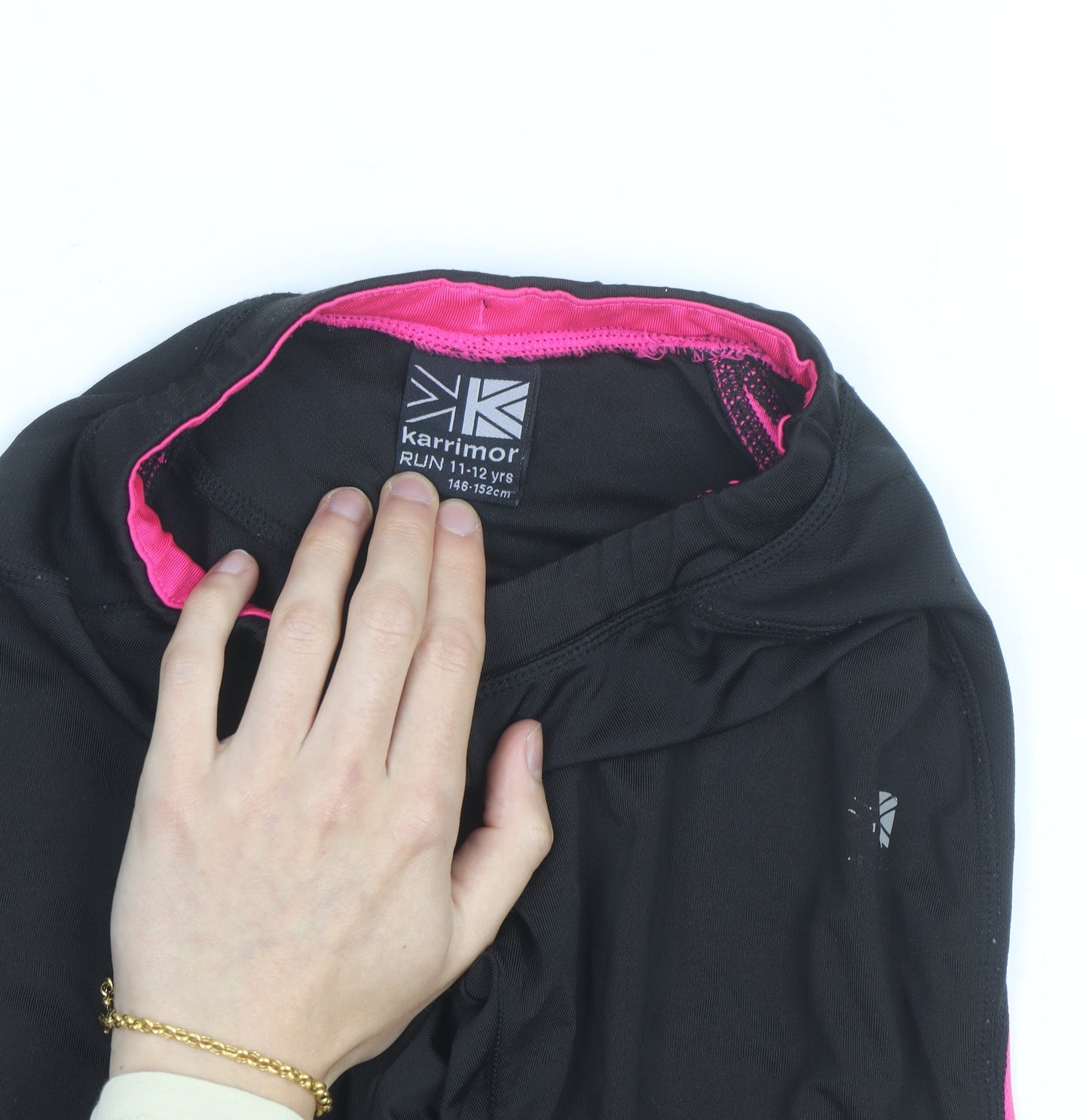 Karrimor Girls Black Pink Running Track Pants 11-12 Years Activewear Trousers