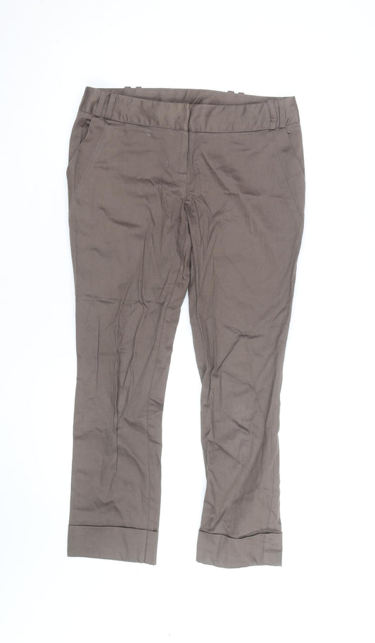 Dorothy Perkins Women’s Brown Chino Trousers Size 10 Straight Leg Workwear