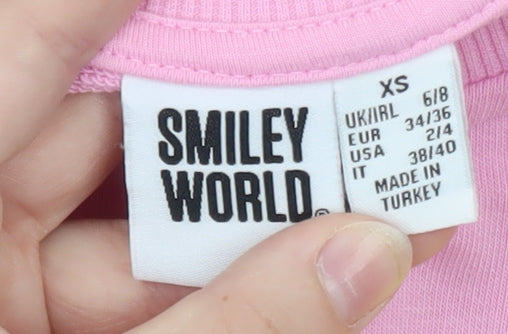 SmileyWorld Women's Pink Pullover Sweatshirt XS - Find Your Inner Smile
