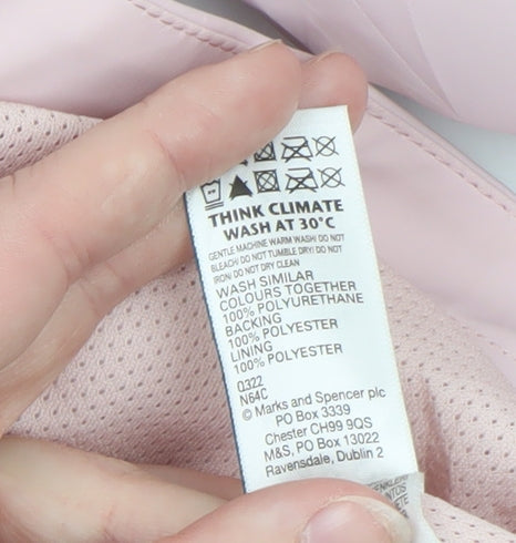 Marks and Spencer Women’s Pink Hooded Waterproof Rain Coat Size 10