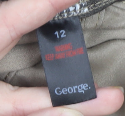 George Women Beige Cargo Trousers Size 12 Cotton Stretch