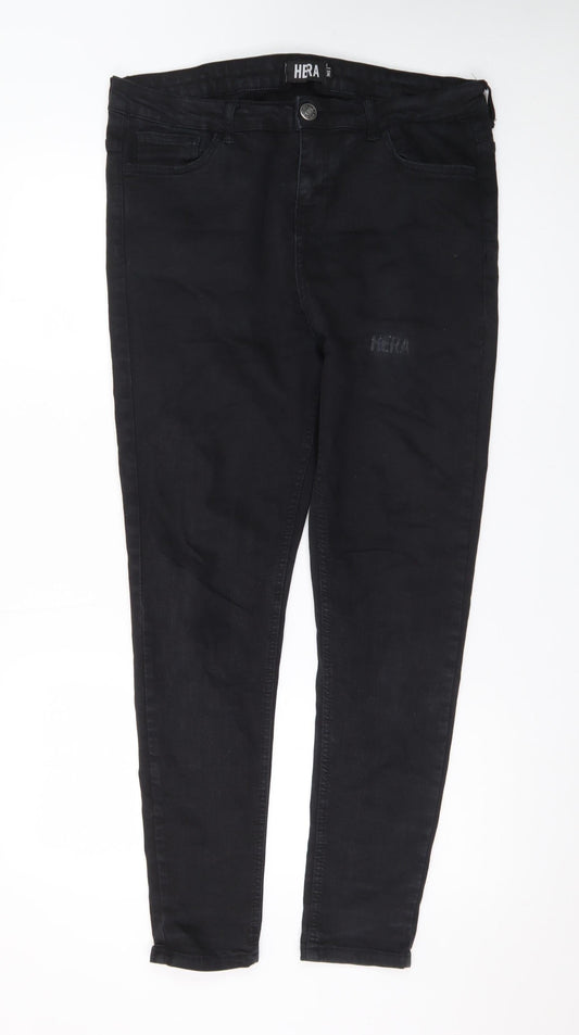 HERA Men’s Black 34S Slim Fit Skinny Jeans Denim Stretch