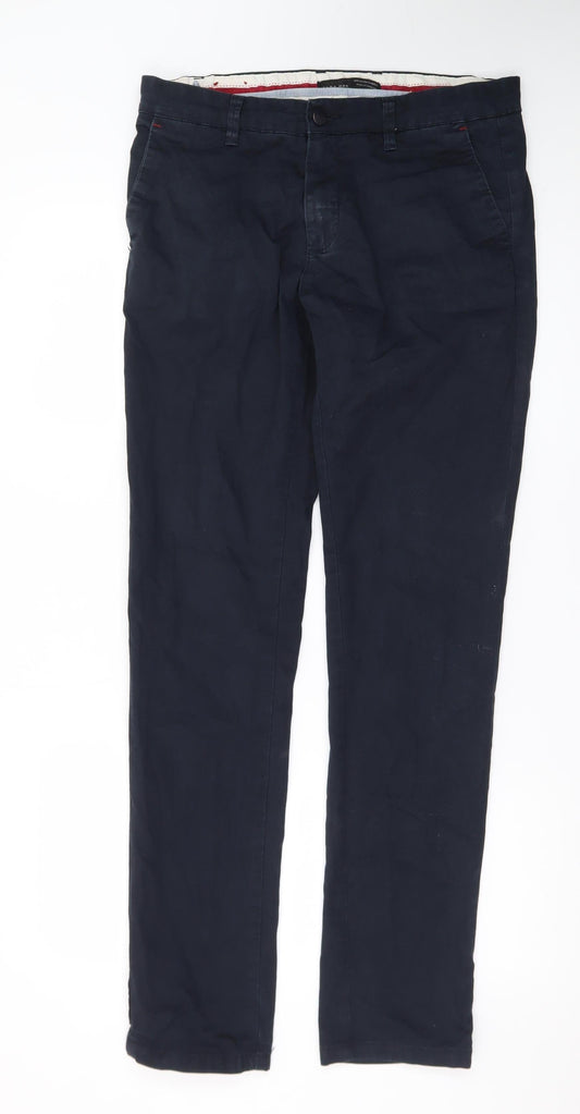 Zara Man Blue Slim Fit Chino Trousers Men's 31W Straight Casual