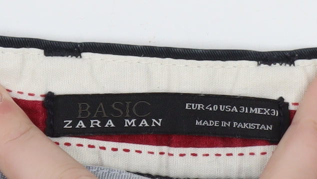 Zara Man Blue Slim Fit Chino Trousers Men's 31W Straight Casual
