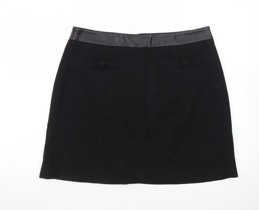 Oasis Women’s Black Size 16 Pencil Skirt with Bow Waist Detail