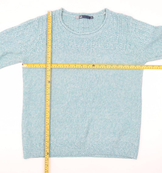 Isle Women’s Blue Acrylic Cable-Knit Jumper Size 14-16