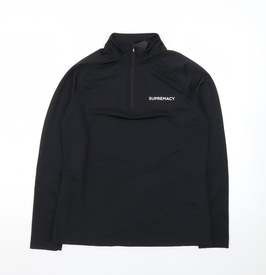 Supremacy Men's Black Small 1/2 Zip Track Jacket Activewear Top
