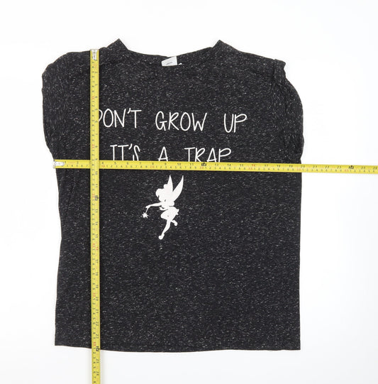 Disney Women's Black Size 14 Fairy Quote Sleeveless T-Shirt
